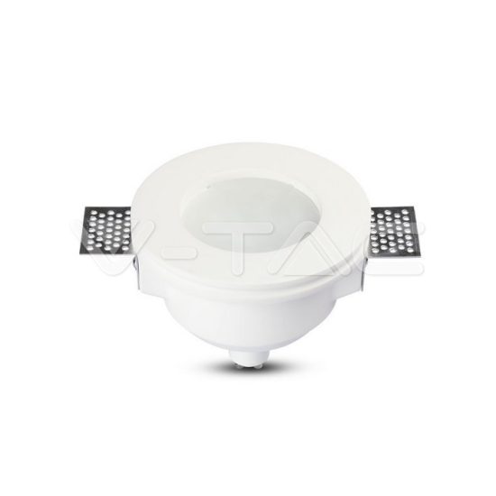 GU10 kör beépítőkeret fehér gipsz opál üveglappal - 3692 V-TAC GU10 kör beépítőkeret fehér gipsz opál üveglappal - 3692 V-TAC