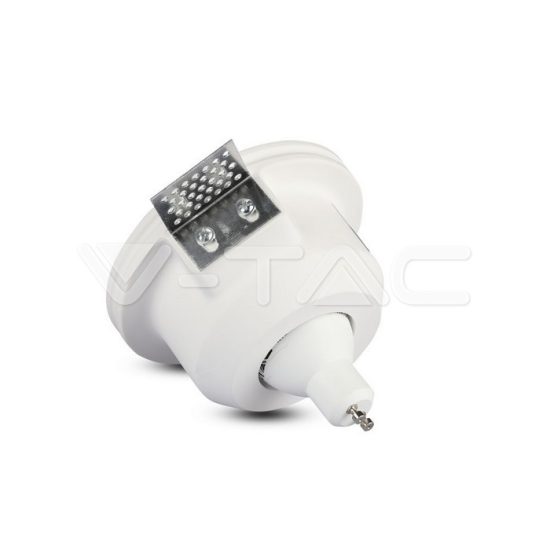 GU10 kör beépítőkeret fehér gipsz opál üveglappal - 3692 V-TAC GU10 kör beépítőkeret fehér gipsz opál üveglappal - 3692 V-TAC