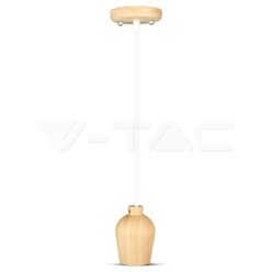 Fa Függeszték Lámpa Fehér Huzal