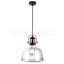 Átlátszó üvegbúra fekete levehető ernyővel