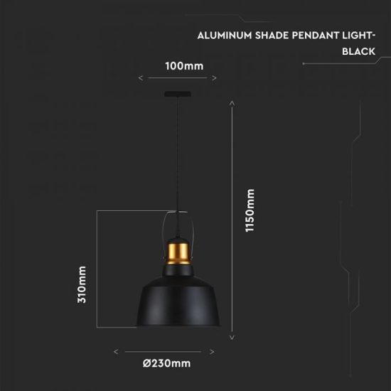 Fekete alumínium csillár - 3728 V-TAC