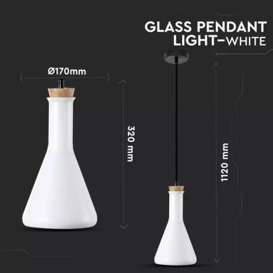 Modern fehér üveg csillár - 3758 V-TAC