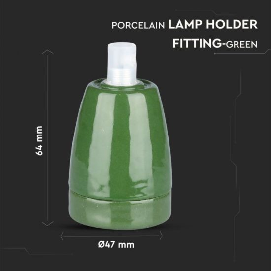 Porcelán E27 foglalat zöld - 3797 V-TAC