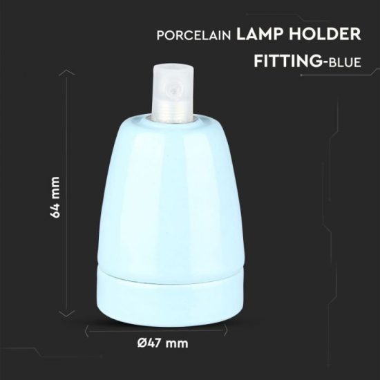 Porcelán E27 foglalat kék - 3798 V-TAC