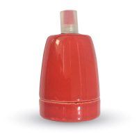 Porcelán E27 foglalat piros - 3799 V-TAC