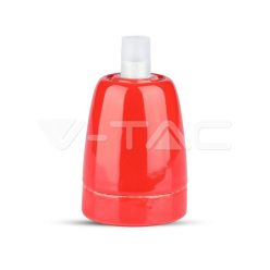 Porcelán lámpa tartó piros illesztéssel