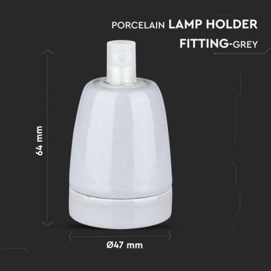 Porcelán E27 foglalat szürke - 3800 V-TAC