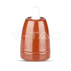 Porcelán lámpa tartó barna illesztéssel