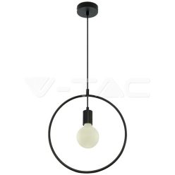 Geometriai Függeszték Lámpa Matt Fekete Kerek