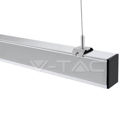 V-TAC LED LINEÁR LÁMPATEST SODRONYOS FÜGGESZTÉKKEL / 40W / toldható / nappali fehér - 4000K / ezüst / VT-7-43 PRO384