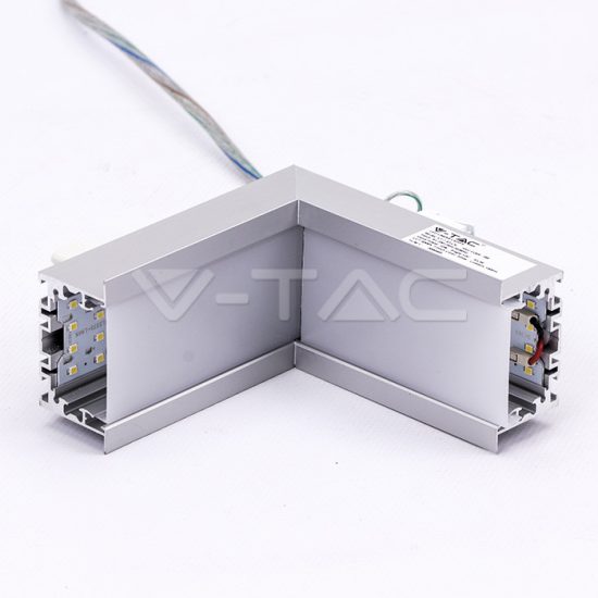 Belső sarok toldó süllyeszthető lineár lámpatesthez ezüst VT-7-41-L - PRO388 V-TAC