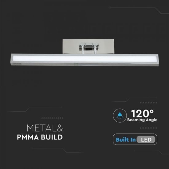 V-TAC LED TÜKÖRVILÁGÍTÁS / 8W / króm / VT-7009CH nappali fehér 3900