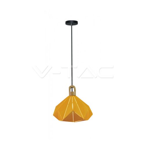 Függeszték világos pasztell fabevonattal, sárga prizmával 320 x 270 mm