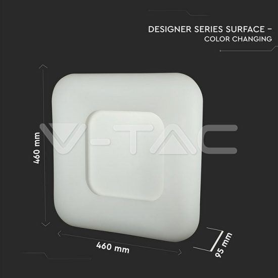 40W LED dimmelhető design csillár szögletes fehér - 3971 V-TAC