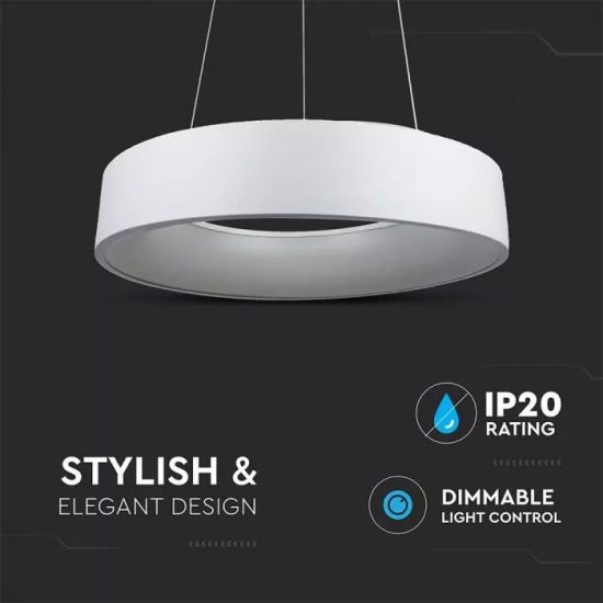 20W LED gyűrű csillár fehér dimmelhető 3000K - 3992 V-TAC