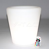 RGB LED-es kaspó fehér 28 cm IP54 - 40181 V-TAC