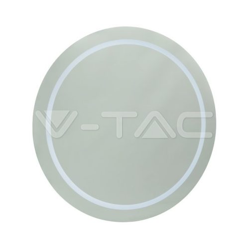 6W LED Tükör, beépített világítással, IP44, páramentes 6400K, Kerek forma + 19W fűtés