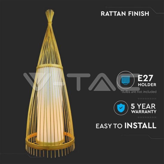 Rattan design állólámpa E27 foglalattal ø400mm - 40561 V-TAC