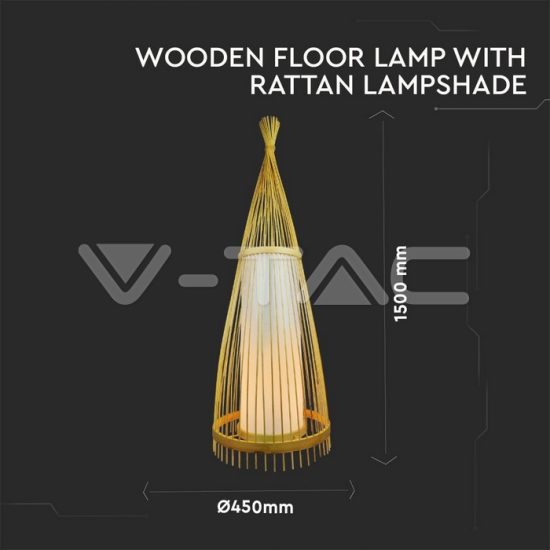 V-TAC RATTAN DESIGN ÁLLÓLÁMPA / E27 foglalattal / max. 60W / IP20 / VT-4150 40561 V-TAC RATTAN DESIGN ÁLLÓLÁMPA / E27 foglalattal / max. 60W / IP20 / VT-4150 40561