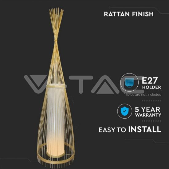 Rattan design állólámpa E27 foglalattal ø300mm - 40571 V-TAC