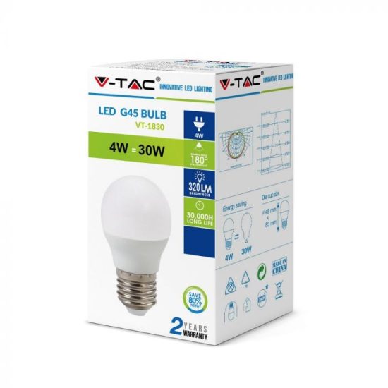 V-TAC LED IZZÓ / E27 / 4W / VT-1830 nappali fehér 4162