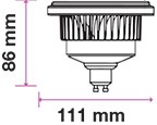 V-TAC LED SPOT / GU10 / 12W / 40° / nappali fehér - 4000K / AR111 / 900lumen / VT-1112 4223