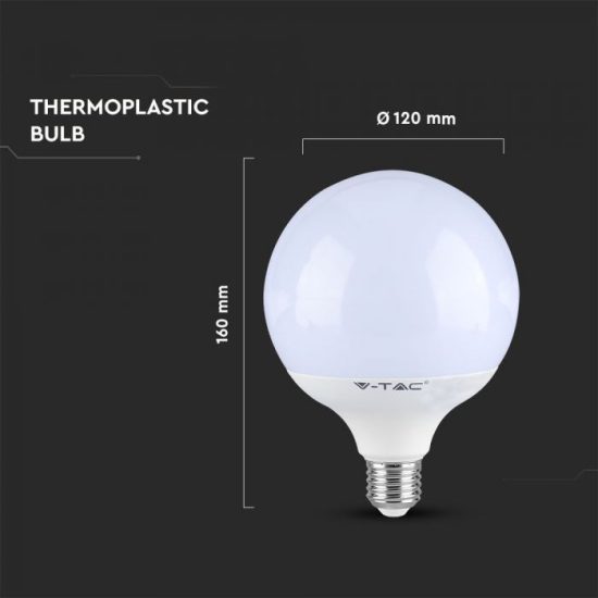 V-TAC LED DIMMELHETŐ IZZÓ / E27 foglalattal / G120 típus / 13W / meleg fehér - 3000K / 1055lumen / VT-1884 4254