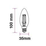 V-TAC FILAMENT IZZÓ / E14 / 4W / VT-1985 meleg fehér 4307