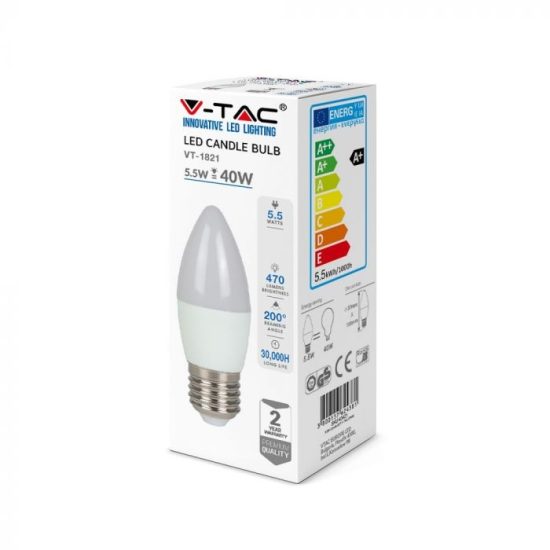 V-TAC LED IZZÓ / E27 / 5,5W / VT-1821  meleg fehér 43421