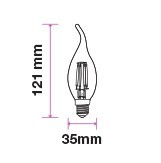 V-TAC FILAMENT IZZÓ / E14 / 4W / dimmelhető / VT-1995D meleg fehér 4388