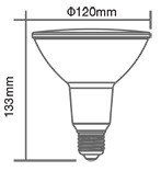 LED izzó - 15W PAR38 E27 IP65 Piros - 4419 V-TAC