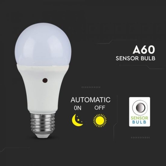 V-TAC LED IZZÓ ALKONYKAPCSOLÓVAL / E27 foglalattal / A60 típus / 9W / meleg fehér - 2700K / 806lumen / VT-2016 4459