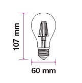 V-TAC LED FILAMENT IZZÓ / E27 / 6W  /  VT-1935 hideg fehér 4482