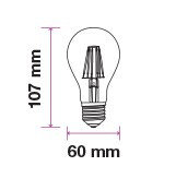 Retro LED izzó - 4W Filament opál E27 A60 Természetes fehér 4487 V-TAC
