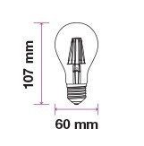 Retro LED izzó - 4W Filament fehér üveg E27 A60 Meleg fehér 4489 V-TAC