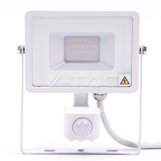 V-TAC LED MOZGÁSÉRZÉKELŐS REFLEKTOR / Samsung chip / 20W / fehér  / VT-20-S nappali fehér 449