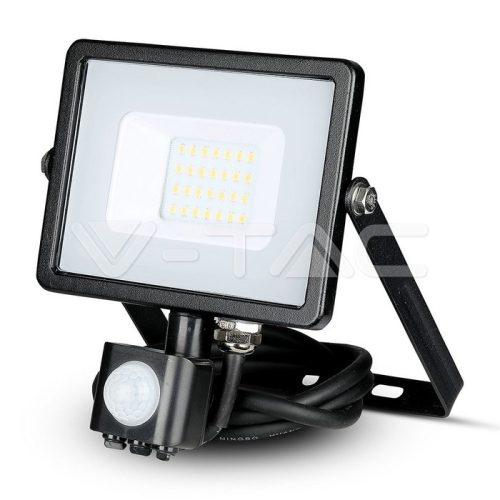 20W LED Reflektor mozgásérzékelős, Samsung Chip,manuális felülíró funkcióval, fekete test 3000K