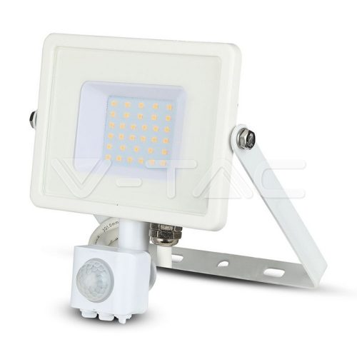 30W LED Reflektor mozgásérzékelős, Samsung Chip,manuális felülíró funkcióval, fehér színű 3000K
