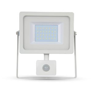   30W Mozgásérzékelős LED reflektor Samsung chip fehér IP65 4000K - PRO458 V-TAC