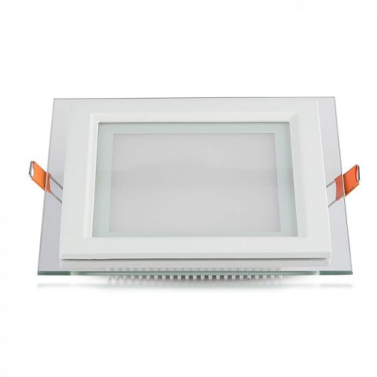 12W Négyszög Üveg mini LED panel süllyeszthető 6400K - 4741 V-TAC