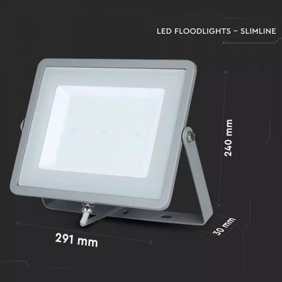 V-TAC LED REFLEKTOR / Samsung chip / 100W / szürke / VT-100 hideg fehér 474
