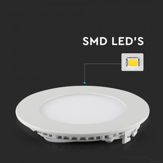 V-TAC PRÉMIUM LED PANEL / 6W / KÖR / 120mm / VT-607RD meleg fehér 4854