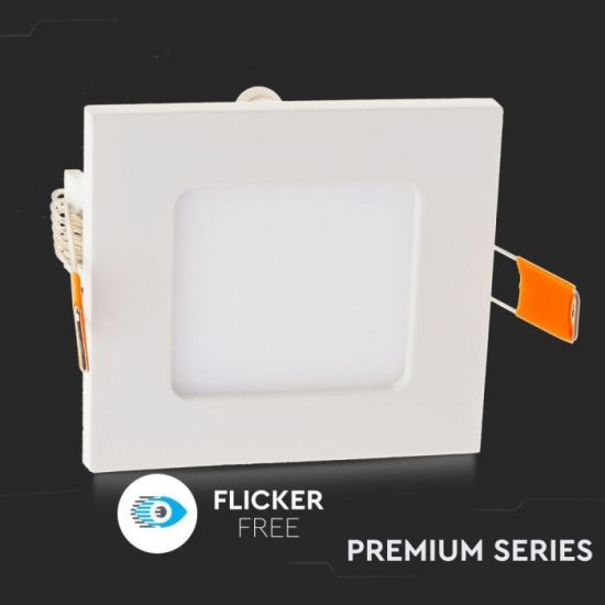 6W Négyszög Premium LED Panel süllyeszthető 3000K - 4863 V-TAC