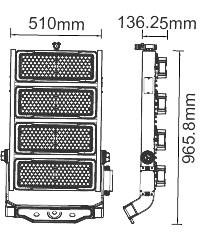 1000W LED Reflektor Samsung chip Meanwell tápegység 120° 4000K - PRO498 V-TAC