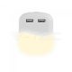 LED Éjszakai jelzőfény, beépített alkonykapcsolóval, USB porttal, négyzet alakú 4000K