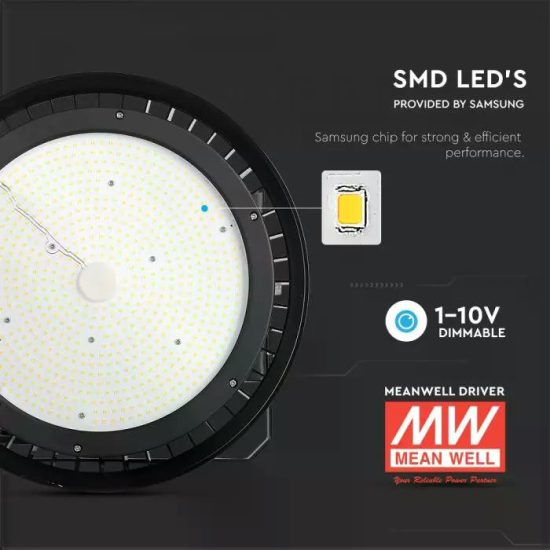 V-TAC LED CSARNOKVILÁGÍTÓ / Samsung chip / fekete / 500W /  nappali fehér - 4000K / IP65 / VT-9-500 509