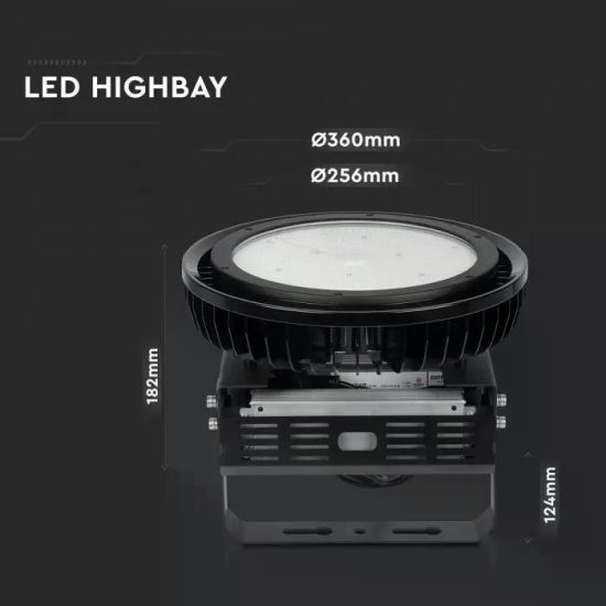 V-TAC LED CSARNOKVILÁGÍTÓ / Samsung chip / fekete / 500W /  nappali fehér - 4000K / IP65 / VT-9-500 509