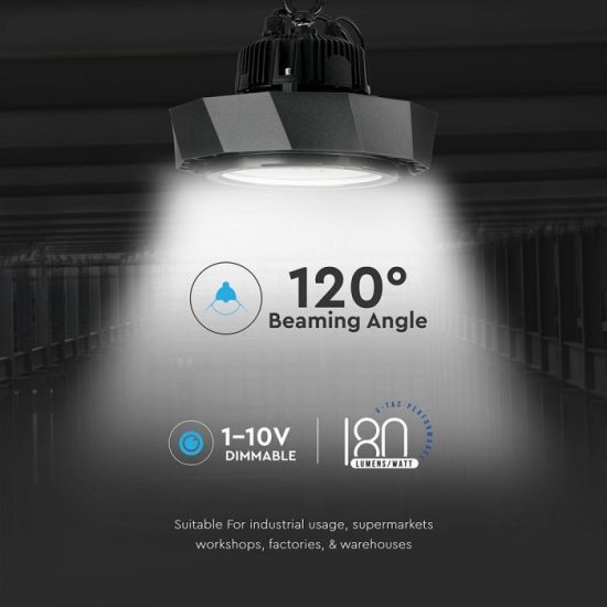 V-TAC LED Csarnokvilágítás / Samsung chip / A++ / 100W / VT-9-102 / 18000 Lm hideg fehér / 567