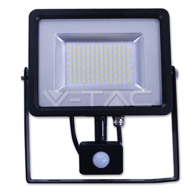 V-TAC LED MOZGÁSÉRZÉKELŐS REFLEKTOR / 30W / fekete / VT-4830 PIR hideg fehér 5716