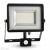 V-TAC LED MOZGÁSÉRZÉKELŐS REFLEKTOR / 50W / fekete / VT-4850 PIR meleg fehér 5701